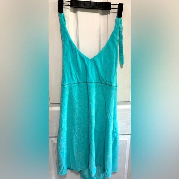Erika Taylor Intimates Women's Terry Cloth Halter Cover Up Sz XL Blue - Picture 1 of 8